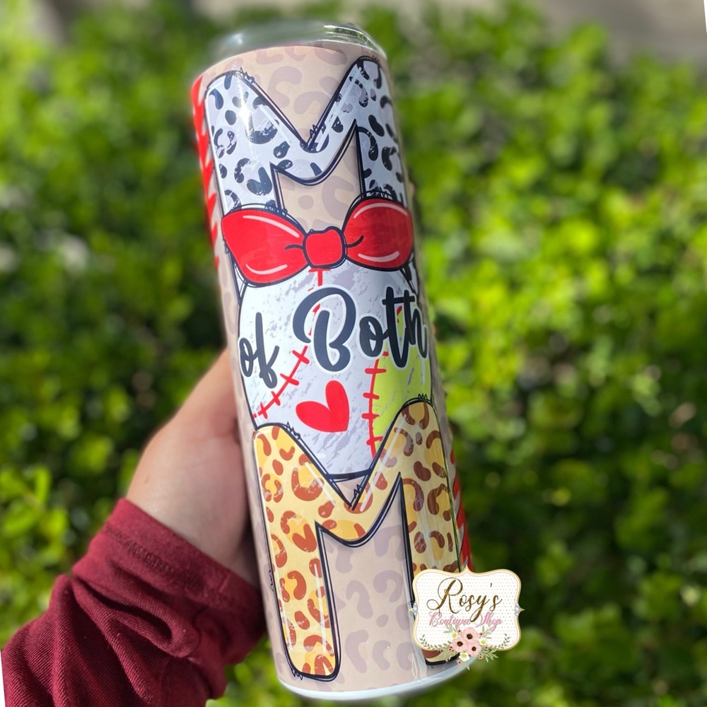 Mom of Both Baseball/Softball 20oz Tumbler